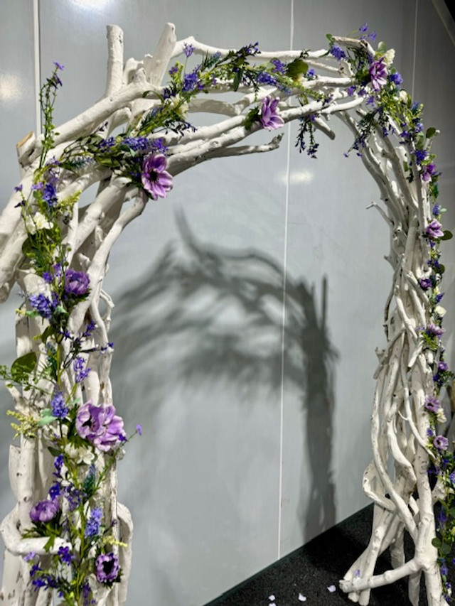 Whitewashed Driftwood wedding Arch Rental