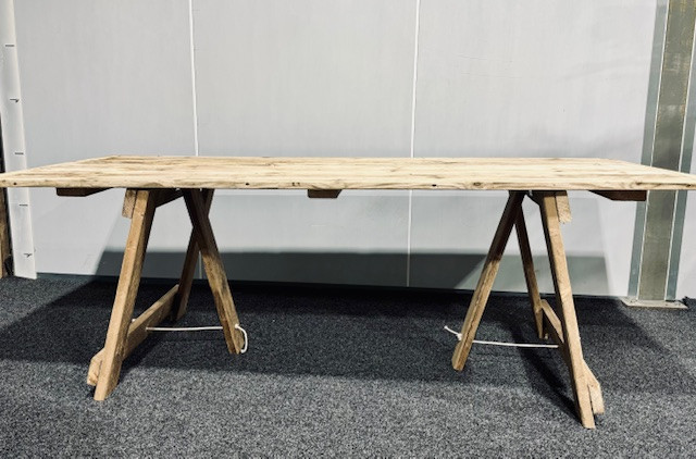 Driftwood trestle table