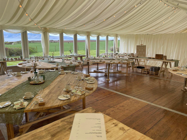 Round driftwood gala table