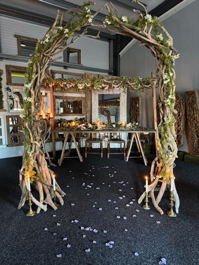 Natural driftwood ceremonial arch